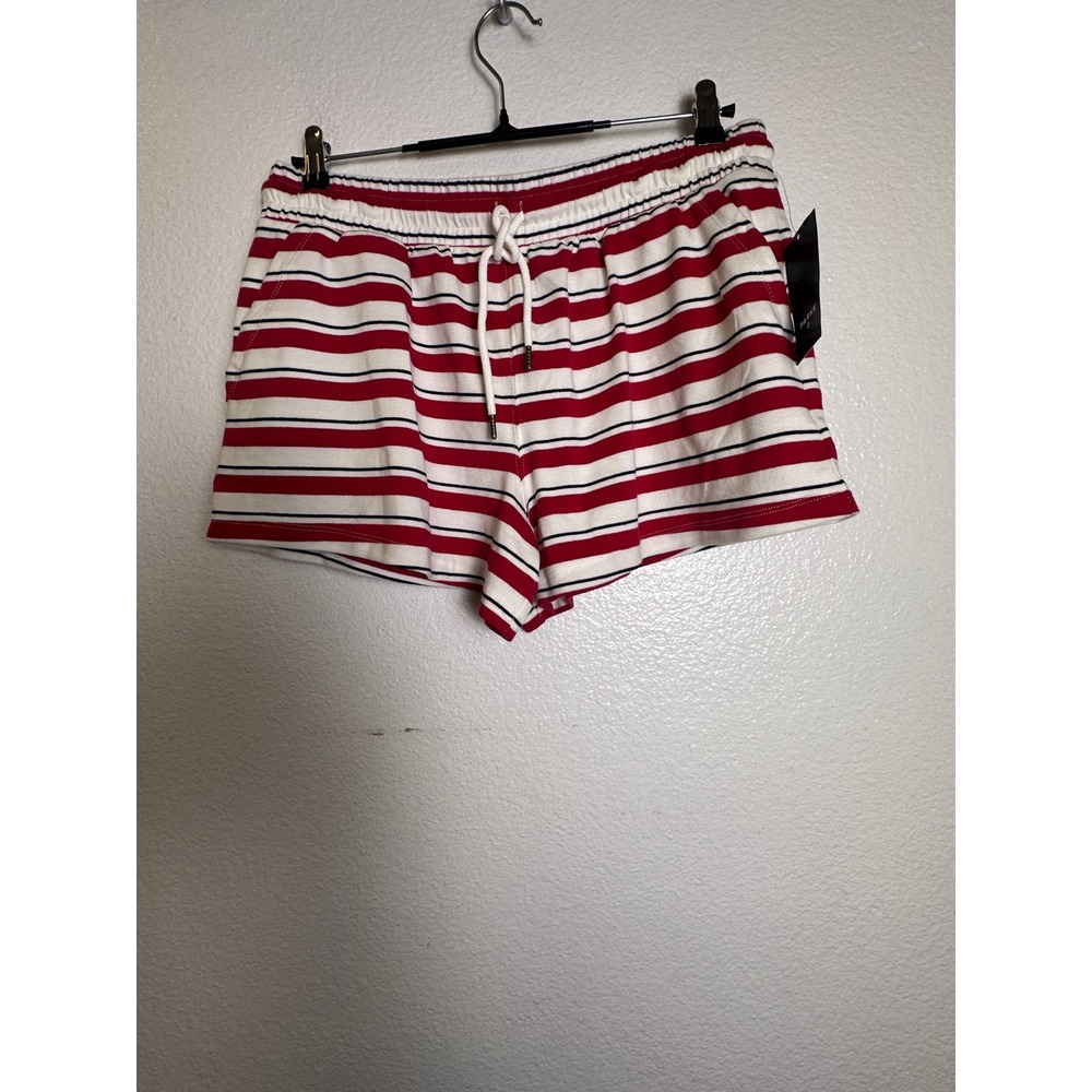 Parke x target Women Red White Navy Blue Striped Knit Lounge Shorts Size Medium